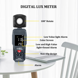 Digital Lux Light Meter | 3 Range Photometer |1-200,000