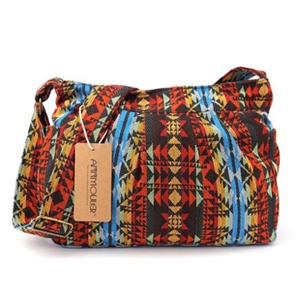 Cool Women's Aztec Boho Styled Cross Body Bag With Zippers