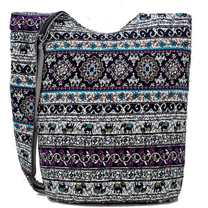 Cool Hippie Styled Floral And Elephant Cross Body Bags