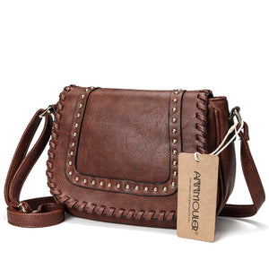 Fade Washed Hippie Leather CrossBody Bag - Various Colours