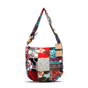 Premium Cross Body Bag With Hippie Patchwork Design
