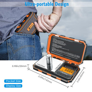 0.01g - 200g Digital Mini Pocket Scales With Calibration Weight