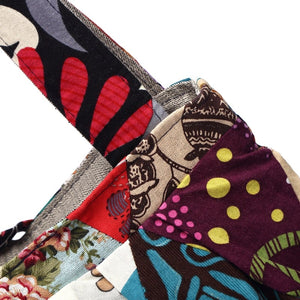 Large Cotton Patchwork Adjustable Shoulder Bag