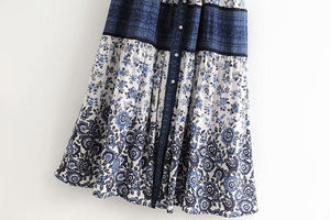 Women's Bohemian Beach Maxi Dress With Bat Sleeves | S-L | 2 Colours