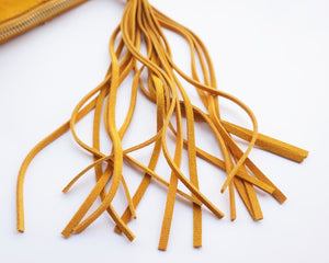 Small Suede Leather Fringed Shoulder Envelope Bag