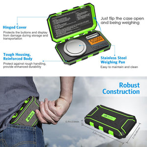 0.001g - 50g Mini Digital Pocket Scale With 50g Calibration Weight