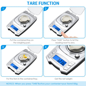 0.001g Precision Electronic Scales | 100g/50g Options | USB Charging