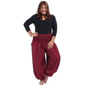 Red Bohemian High Waist Yoga Palazzo Pants | S-XL