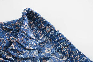 Women's Hippie High Waisted Skirt | Floral Blue / Red | S-L