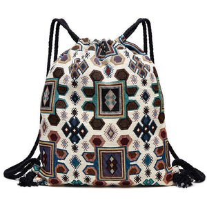 Cute Aztec Hippie Styled Draw String Bags - Various Designs