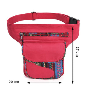 Tribal Patchwork Styled Waist Belt Bag - Various Colours