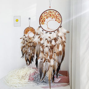 Coffee Coloured Dream Catcher With Feathers