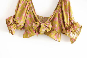 Female Sleeveless Sashes Crop Top | Bohemiam Styled | S-L