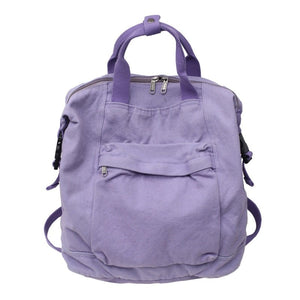 Large Cool Plain Canvas Shoulder Backpacks - Various Colours