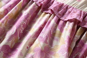 Hippie Drawstring Beach Dress | Yellow Or Pink | S-L