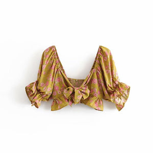 Female Sleeveless Sashes Crop Top | Bohemiam Styled | S-L