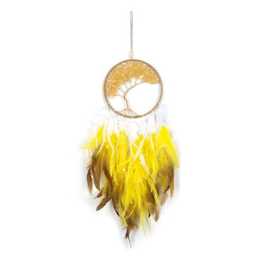 Tree Of Life Dream Catcher | Yellow & Brown