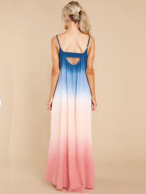 Women's Hippie Suspender Dress | Seaside Leisure Long Summer Dress | S-XL