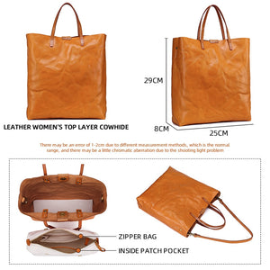 Premium 100% Leather Tote Bag - Various Colours