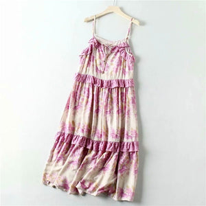 Hippie Drawstring Beach Dress | Yellow Or Pink | S-L