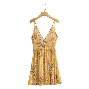 Yellow Strapless Bohemian Sundress | Cotton + Rayon | S-L