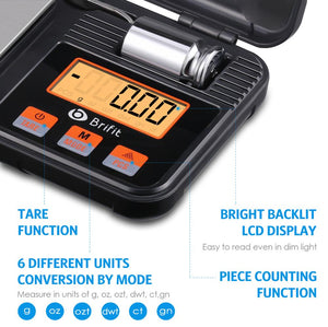 200g - 0.01g Mini Pocket Scales With Stainless Steel Plate