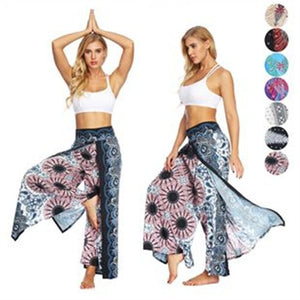 Women's Casual Slit Wide Leg Hippie Boho Pants | Bohemian Spice Design | S-L