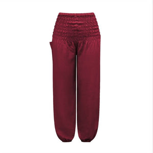 Red Bohemian High Waist Yoga Palazzo Pants | S-XL