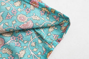 Short Sexy Bohemian Dress With Floral Print | Red Or Aqua | S-XL