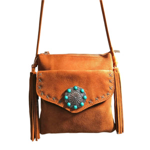 Genuine Leather Bohemian Styled Hippie Handbag