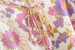 Women's Floral Boho Romper With Tassels | V-Neck Jumpsuit | S-L