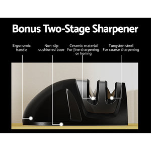 5-Star Chef 17PCS Kitchen Knife Set | Stainless Steel Non-stick | Sharpener