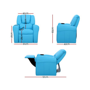 Blue Kids Recliner Sofa Chair / Lounge