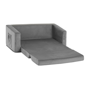 Convertible Sofa Bed | 2 Seater Children's Flip Open Couch | Grey