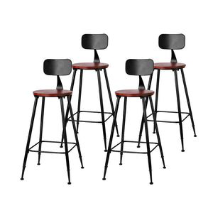 Set of 4 Vintage Industrial Bar Stools | Retro Dining Chairs