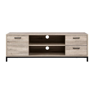 132cm Oak TV Cabinet / Entertainment Unit With Metal Frame