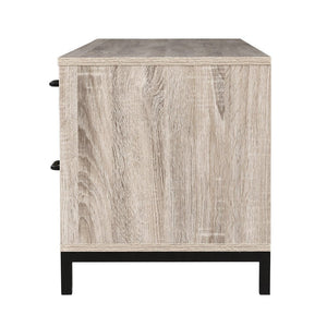 132cm Oak TV Cabinet / Entertainment Unit With Metal Frame