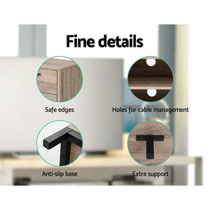 132cm Oak TV Cabinet / Entertainment Unit With Metal Frame