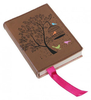 Ladies Leather Notebook Journal - Bird Cage