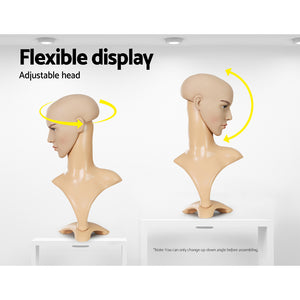 Embellir Male Mannequin Head | Professional Display Stand