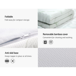 Giselle Bedding Cool Gel Memory Foam Mattress Topper w/Bamboo Cover 8cm - King