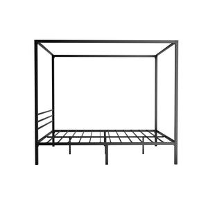 Artiss Four-Poster Metal Bed Frame - Queen Size | Sleek Black Platform (POCHY)