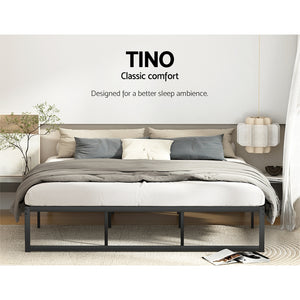 Artiss King Size Metal Bed Frame - Black | Modern Mattress Platform