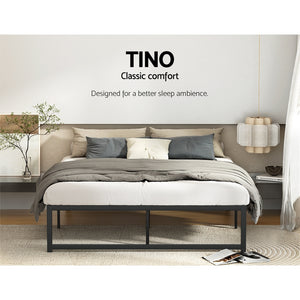 Queen Size Metal Bed Frame | Black TINO Platform by Artiss
