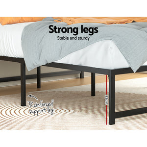 Queen Size Metal Bed Frame | Black TINO Platform by Artiss