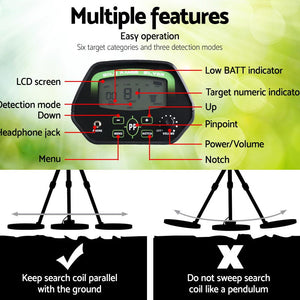 Metal Detector Pinpointer Deep Sensitive Searching Treasure Gold Hunt Digger 220MM - The Hippie House