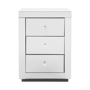 Artiss Mirrored Bedside Table Drawers Furniture Mirror Glass Presia Silver