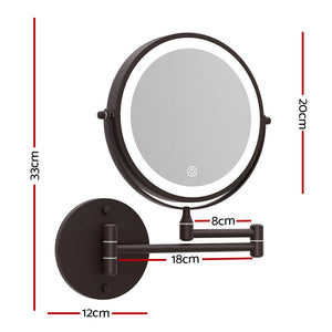 Embellir Extendable Makeup Mirror 10X Magnifying | Double-Sided Bathroom Mirror in Brown