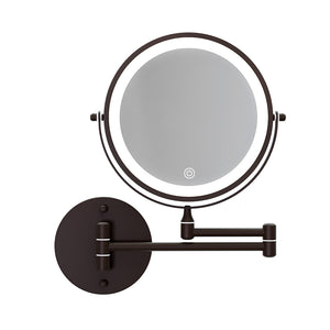 Embellir Extendable Makeup Mirror 10X Magnifying | Double-Sided Bathroom Mirror in Brown