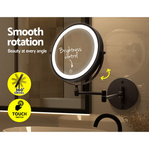 Embellir Extendable Makeup Mirror 10X Magnifying | Double-Sided Bathroom Mirror in Brown